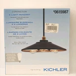 Kichler Covington 18-IN Olde Bronze W/ Gold Inside Metal Shade 3-LIGHT Pendant. Fixed Price $59.00.
