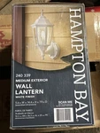 Hampton Bay Medium Exterior Wall Lantern 240 339 White Outdoor Mounted. Fixed Price $30.00.