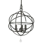 Crystorama Solaris 3 Light English Bronze Mini Chandelier 9225-EB. Fixed Price $158.40.
