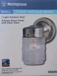 Westinghouse 66839 Exterior Light Lantern Jelly Jar Style Antique Brass - New. Fixed Price $15.83.