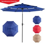 10 Ft 3-LAYER Solar Patio Umbrella, 32 Led Lights Market. Fixed Price $53.29.