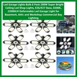 High-efficiency 200W Led Garage Lights 6-PACK Modern Cool White Illumination. Fixed Price $123.99.