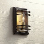 Habitat Modern Industrial Outdoor Wall Light Fixture Bronze Brass 11" Exterior. Fixed Price $64.95.