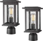 Emliviar Outdoor Post Light Fixtures 2 Pack Black Seeded Glass Modern Lantern. Fixed Price $99.99.