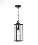 Pia Ricco 1-LIGHT Outdoor Pendant Matte Black Clear Glass 1JAY-15171. Fixed Price $65.00.