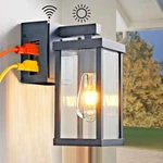 Outdoor Porch Lights With Gfci Outlet, Matte Black Outside Wall Lantern Pia Ricc. Fixed Price $45.69.