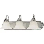 Satco 3-LIGHT Polished Chrome Vanity With Alabaster Glass Bell Shades. Fixed Price $24.99.