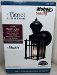 Patriot Lighting Shakir Motion Sensing Outdoor Wall Black Clear Glass Nib. Fixed Price $34.99.