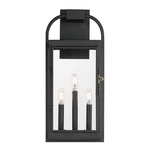 Black Three Light Outdoor Wall Sconce From The Bonham Collection. Fixed Price $278.00.