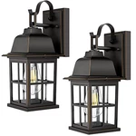 Tobusa 2 Pack Outdoor Wall Sconces 100% Aluminium Oil Rubbed Bronze Exterior. Fixed Price $73.60.