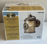 New Hampton Bay Lone Star Exterior Wall Sconce Desert Sand Finish Sealed. Fixed Price $68.95.