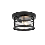 Elegant Lighting Carla 1LT 10" Outdoor Flush, Black/clear/seed - OD614F10BK. Fixed Price $146.00.