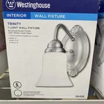 Westinghouse 66496 Brushed Nickel/white 1-LIGHT Wall Fixture 5-1/8 In.. Fixed Price $24.99.
