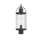 Z-lite Roundhouse 1 Light Vintage Post Mount, Black/clear Seedy 569PHM-BK. Fixed Price $258.00.