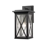 Z-lite Brookside 1 Light Outdoor Wall Sconce, Black, Clear Seedy 583B-BK. Fixed Price $450.00.