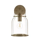 Hampton Bay Wye 12.9" Vintage Brass Outdoor Wall Lantern Sconce No Bulb. Fixed Price $33.68.