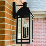 Braden 23" High Black 3-LIGHT Lantern Outdoor Wall. Fixed Price $398.00.