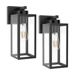Tipace Outdoor Wall Lantern 2 Pack Black Exterior Sconce With Clear Glas.... Fixed Price $86.23.