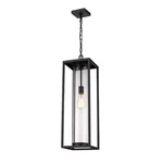 Z-lite Dunbroch 1 Light 27" Outdoor Chain Mount Ceiling, Black/clear 584CHB-BK. Fixed Price $280.00.