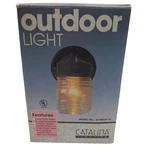 Vintage Catalina Glass Wall Scone Light Fixture Outdoor With Black Frame. Fixed Price $10.65.