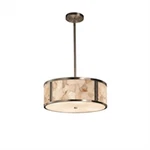 Justice Alabaster Rocks Drum Pendant In Brushed Nickel ALR-9540-NCKL-LED2-2000. Fixed Price $1034.99.