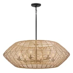 Hinkley Luca 6LT Outdoor Chandelier, Black/camel/clear Seedy/camel 10386BK-CML. Fixed Price $1699.00.