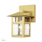 Livex Crestlake 1LT Small Outdoor Wall Lantern, Gold/clear Glass 21321-32. Fixed Price $225.96.
