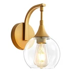 Gold With Clear Glass Globe Shade 4.9IN Wall Sconce (1PC). Fixed Price $58.97.
