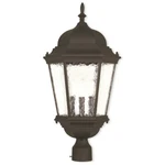 Livex Hamilton 12.5" 3 Light Post Top Lantern, Black/clear Water 75474-14. Fixed Price $319.96.