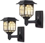 Leidrail Solar Fence Lights, 2 Pack Outdoor Waterproof Lantern Warm. Fixed Price $34.81.