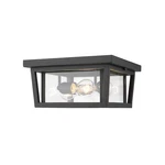Z-lite Seoul 3 Light Outdoor Flush Ceiling Mount Fixture, Black/clear 571F-BK. Fixed Price $436.90.
