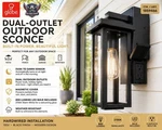 Globe Electric Dual-outlet Outdoor Wall Lantern Sconce Black Dusk Dawn 800 Lu. Fixed Price $68.55.