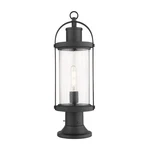 Z-lite Roundhouse 1 Light 22.50" Pier Mount, Black/clear 569PHM-553PM-BK. Fixed Price $263.50.