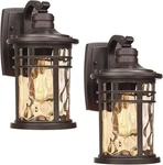 Outdoor Wall Fixture,outside Porch Lights Mounted Amber Ripple Glass. Fixed Price $158.99.