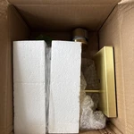 Forte Soft Gold Hallway Wall Sconce Vanity Light Satin Opal Glass Shade. Fixed Price $50.00.
