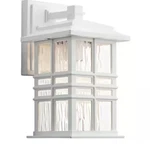 New Kichler Beacon Square 1-LIGHT 12 Hardwired Outdoor Wall Lantern In White. Fixed Price $139.00.