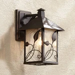 French Garden Rustic Farmhouse Outdoor Wall Light Fixture Bronze Lantern 10 1/2". Fixed Price $149.99.