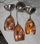 Vaxcel 3-PIECE Art Glass Pendant Light Fixtures, Hanging. Fixed Price $75.00.