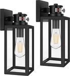 2-PACK Motion Sensor Outdoor Wall Lights, Dusk To Dawn Black Lanterns. Fixed Price $109.99.