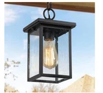 Lnc Matte Black Rustic Outdoor Hanging Lantern, Mini Farmhouse 1-LIGHT Square. Fixed Price $37.43.