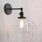 5.6" Bell Clear Glass Retro Industrial Wall Lamp Sconce Loft Black Light. Fixed Price $54.96.