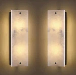 2 Pack Light Square Natural Alabaster 15 Inch Marble Bathroom Wall Sconce *new*. Fixed Price $100.00.