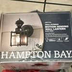 Hampton Bay Small Outdoor Hardwired Motion Sensor Wall Lantern, Black 418 916. Fixed Price $15.00.