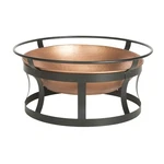 Copper Fire Pit With Black Iron Stand Grate Poker. Fixed Price $571.99.