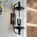 Medici Modern Outdoor Wall Light Fixture Black 24 1/2" Clear Glass For Exterior. Fixed Price $299.99.