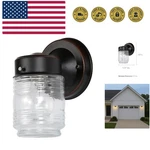 505198 Jelly Jar Classic 1-LIGHT Indoor/outdoor Wall With Clear Ribbed .... Fixed Price $25.99.