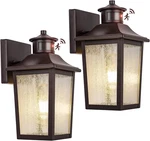 Oil Rubbed Bronze Motion Sensor Outdoor Lights - Waterproof Dusk To Dawn 2 Pack. Fixed Price $131.99.