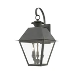 Livex Wentworth 3 Light Outdoor Large Wall Lantern, Charcoal/clear 27218-61. Fixed Price $799.96.