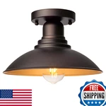 Flalinko 9" Oil Rubbed Bronze Semi-flush Mount Porch Light, E26 Farmhouse. Fixed Price $55.28.