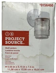 Project Source Outdoor Wall Lantern Light - 0156460 White Finish, Clear Glass. Fixed Price $9.97.